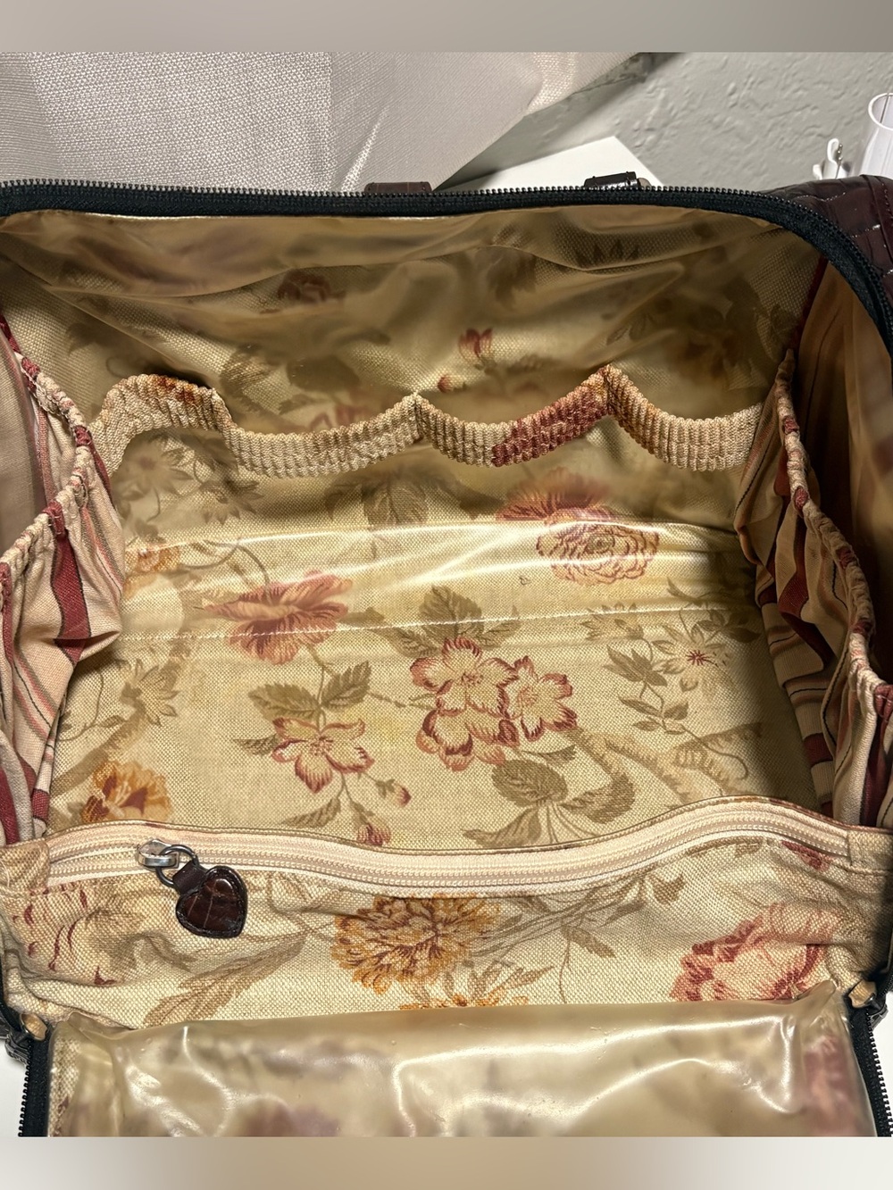 Vintage Brighton Weekender Luggage Travel Bag Blk/Brn MakeUp Bag - Picture 6 of 12